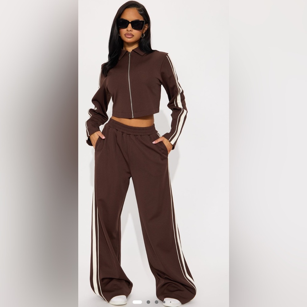 Fashion Nova Winning Streak Pant Set - Chocolate